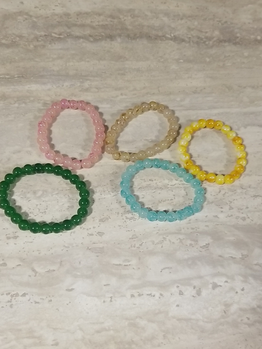 Colorful Beaded Stretch Bracelets - Set of 5